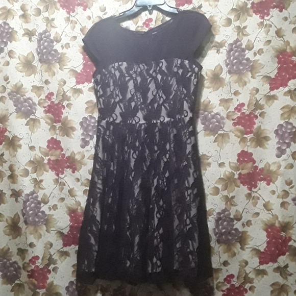 Lace Dress with Cream Slip - Picture 1 of 8